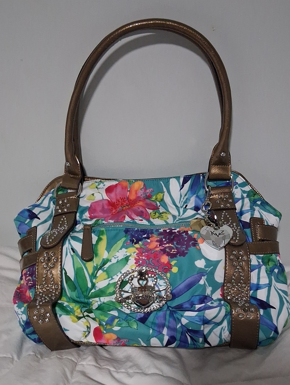 Kathy Van Zeeland Floral Shoulder Bag